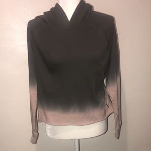 Rvca ombré raw hem hoodie small